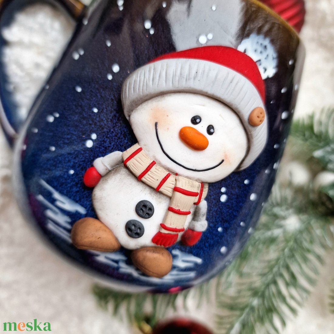 Karácsonyi bögre - Hóemberes - otthon & életmód - konyhafelszerelés, tálalás - tálalás - bögre & csésze - Meska.hu