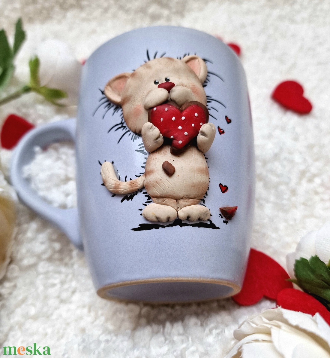 Szívpajtik kollekció - Cicás bögre - otthon & életmód - konyhafelszerelés, tálalás - tálalás - bögre & csésze - Meska.hu
