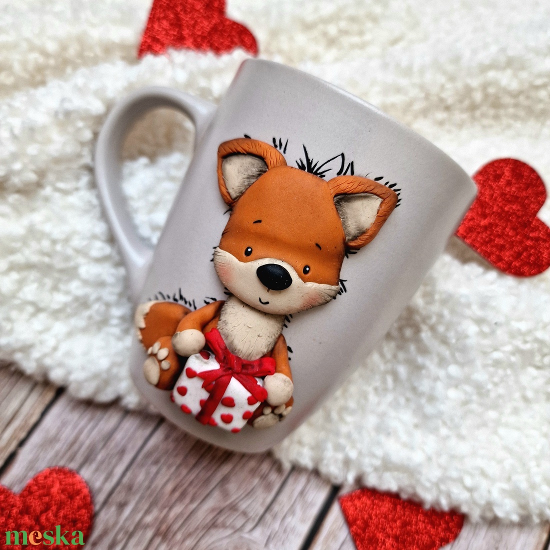 Szívpajtik Kollekció - Rókás bögre - otthon & életmód - konyhafelszerelés, tálalás - tálalás - bögre & csésze - Meska.hu