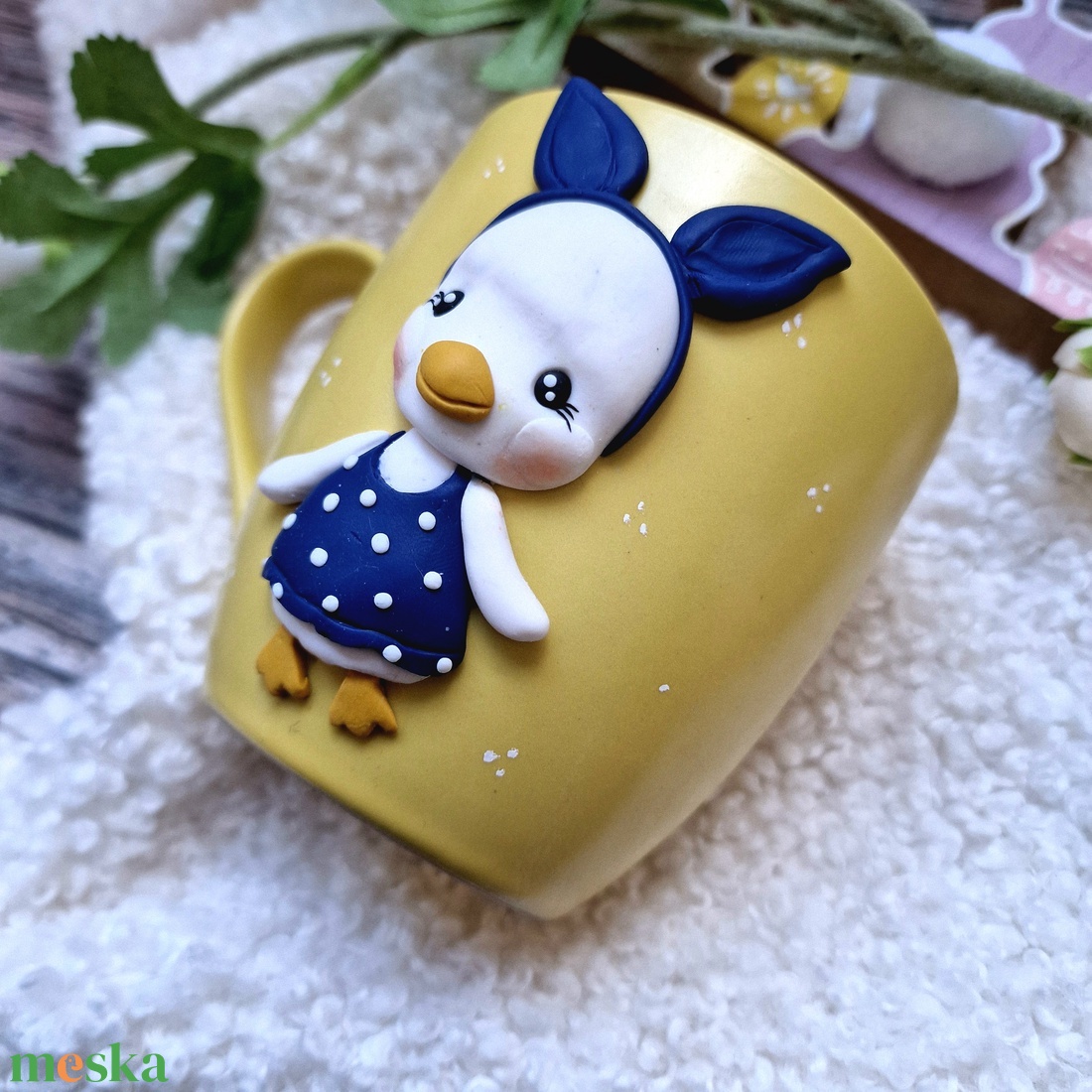 Nyuszicsibés bögre - ünnepi díszek, dekorációk - húsvéti díszek és dekorációk - húsvéti bögre - Meska.hu