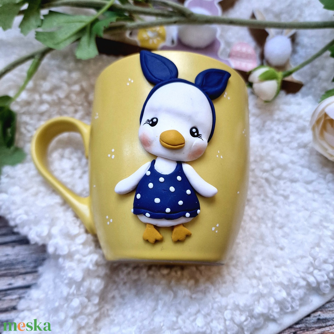 Nyuszicsibés bögre - ünnepi díszek, dekorációk - húsvéti díszek és dekorációk - húsvéti bögre - Meska.hu