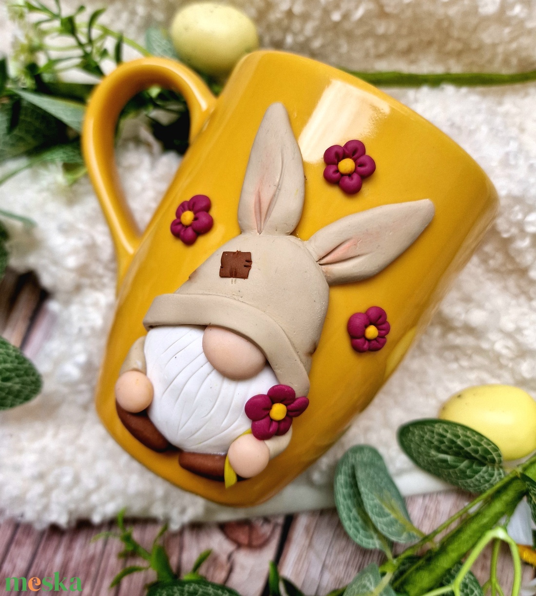 Húsvéti manós bögre - ünnepi díszek, dekorációk - húsvéti díszek és dekorációk - húsvéti bögre - Meska.hu