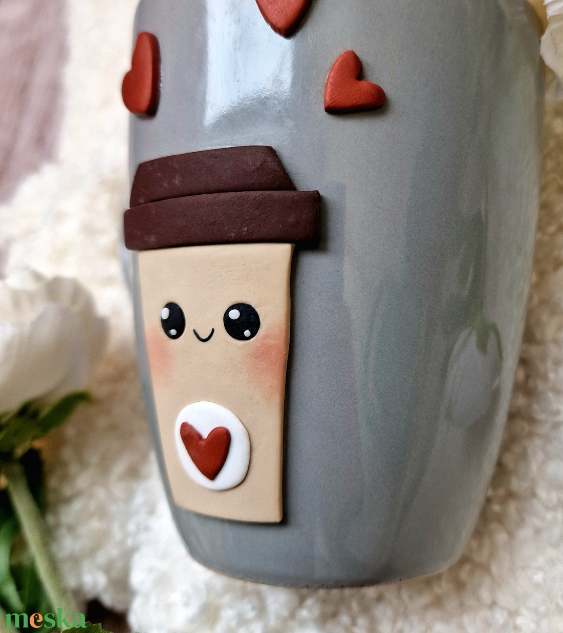 Kawaii Mosolygós Latte Bögre - otthon & életmód - konyhafelszerelés, tálalás - tálalás - bögre & csésze - Meska.hu