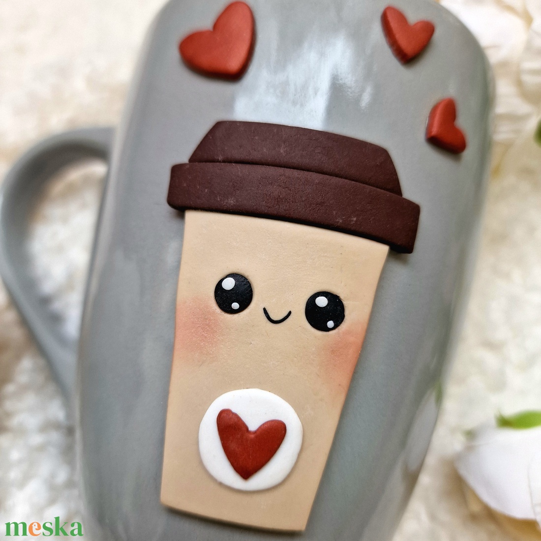 Kawaii Mosolygós Latte Bögre - otthon & életmód - konyhafelszerelés, tálalás - tálalás - bögre & csésze - Meska.hu