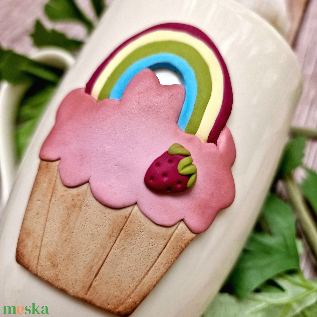 Epres Szivárvány Cupcake bögre - otthon & életmód - konyhafelszerelés, tálalás - tálalás - bögre & csésze - Meska.hu