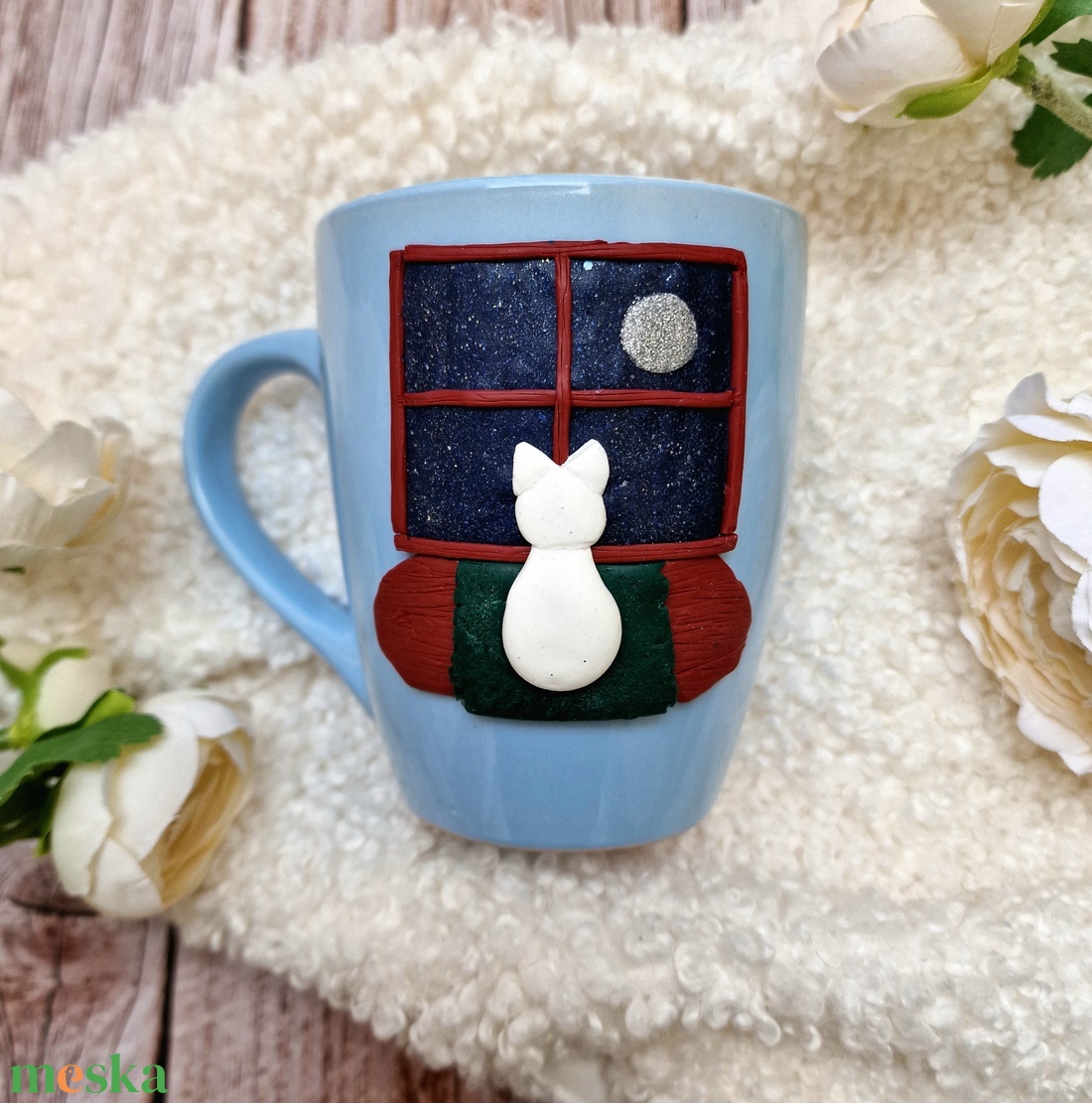 Macskás Bögre  - otthon & életmód - konyhafelszerelés, tálalás - tálalás - bögre & csésze - Meska.hu