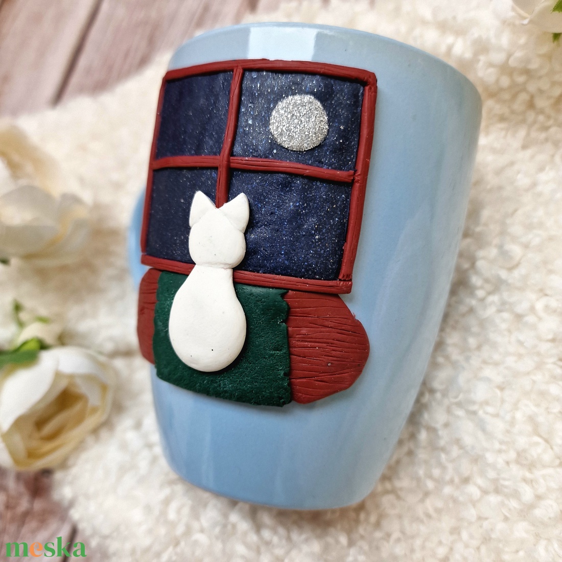 Macskás Bögre  - otthon & életmód - konyhafelszerelés, tálalás - tálalás - bögre & csésze - Meska.hu