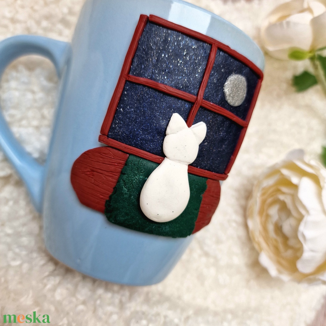 Macskás Bögre  - otthon & életmód - konyhafelszerelés, tálalás - tálalás - bögre & csésze - Meska.hu