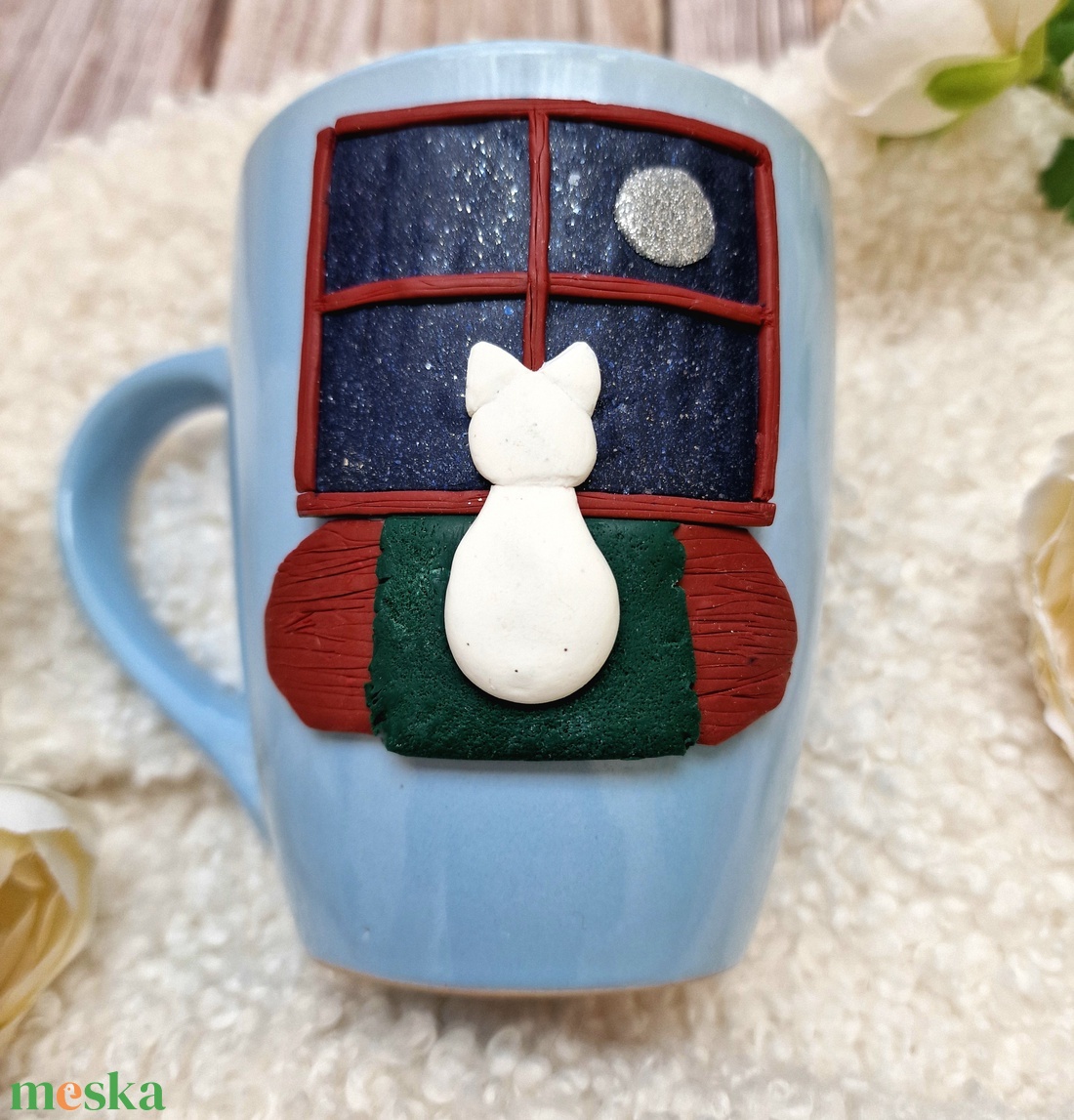 Macskás Bögre  - otthon & életmód - konyhafelszerelés, tálalás - tálalás - bögre & csésze - Meska.hu