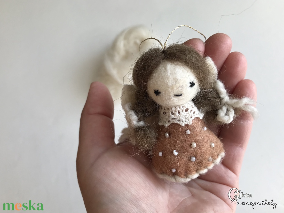 Nemez angyalka - karácsony - karácsonyi lakásdekoráció - karácsonyfadíszek - Meska.hu