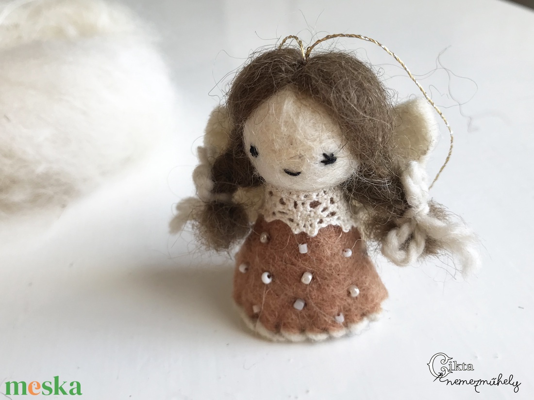 Nemez angyalka - karácsony - karácsonyi lakásdekoráció - karácsonyfadíszek - Meska.hu