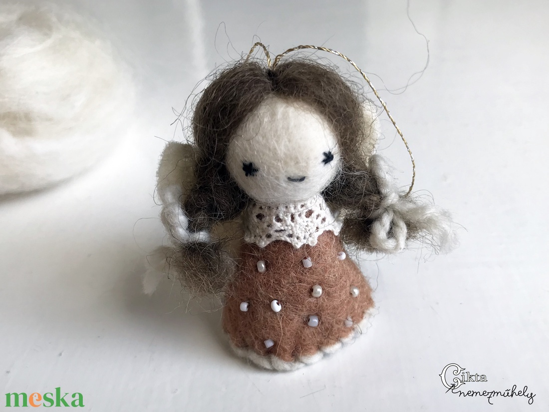 Nemez angyalka - karácsony - karácsonyi lakásdekoráció - karácsonyfadíszek - Meska.hu