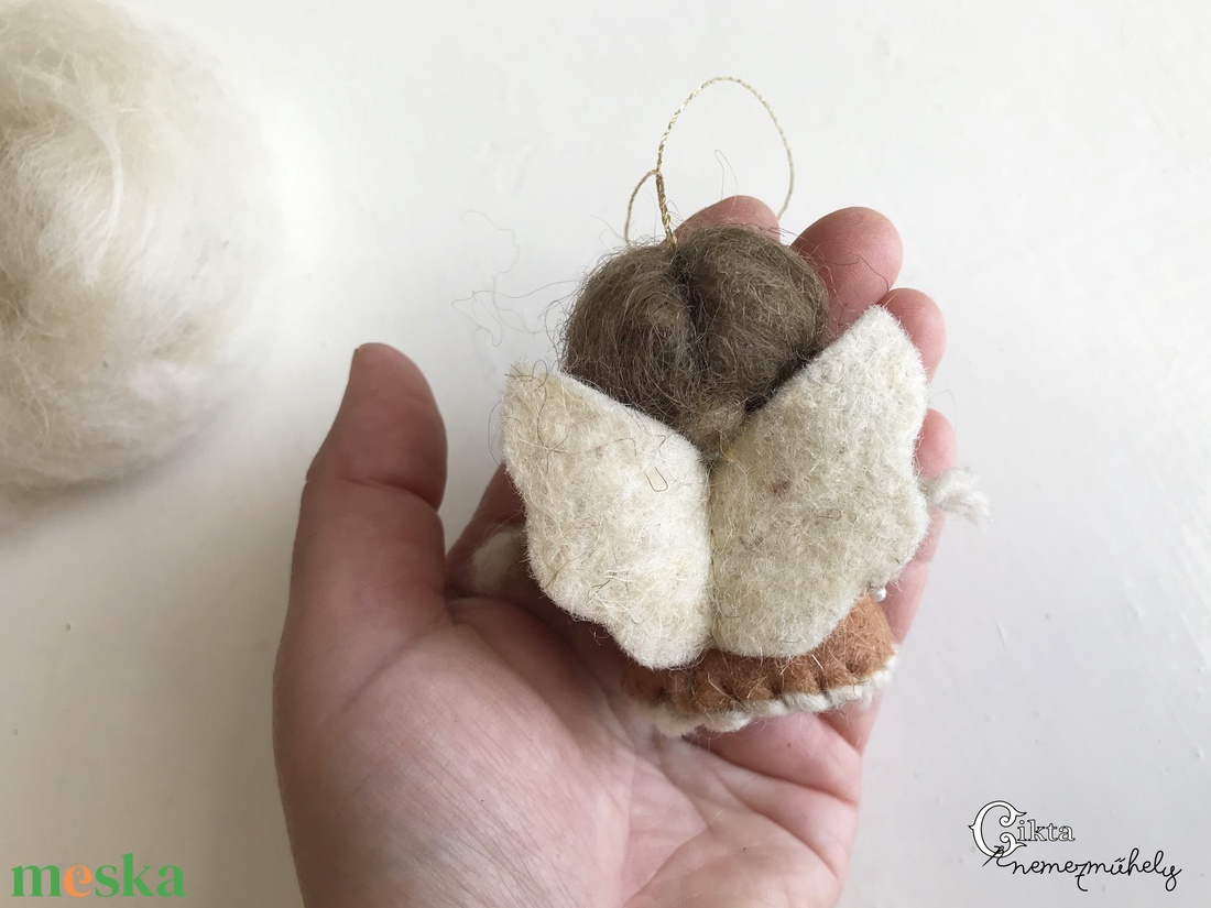 Nemez angyalka - karácsony - karácsonyi lakásdekoráció - karácsonyfadíszek - Meska.hu