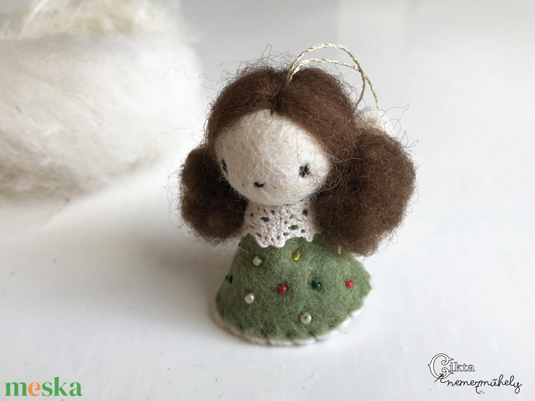 Nemez angyalka - karácsony - karácsonyi lakásdekoráció - karácsonyfadíszek - Meska.hu