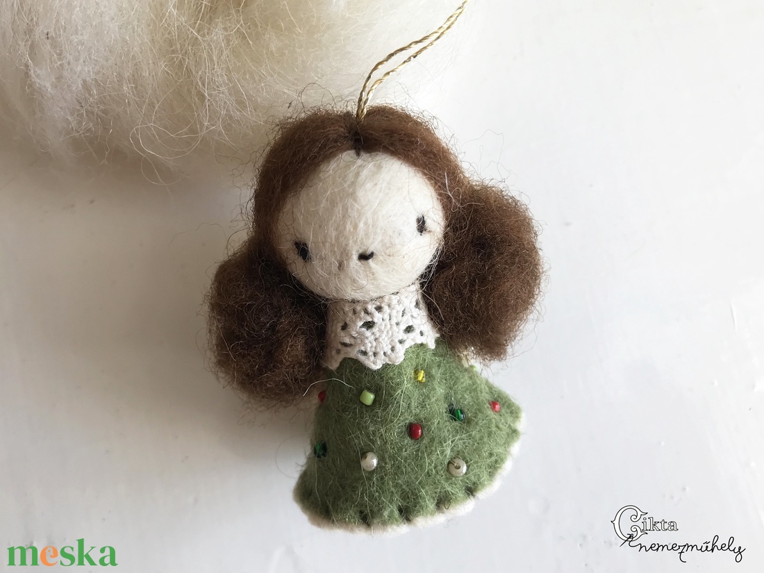 Nemez angyalka - karácsony - karácsonyi lakásdekoráció - karácsonyfadíszek - Meska.hu