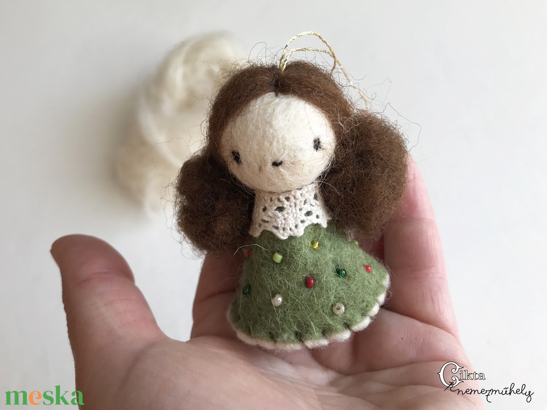 Nemez angyalka - karácsony - karácsonyi lakásdekoráció - karácsonyfadíszek - Meska.hu