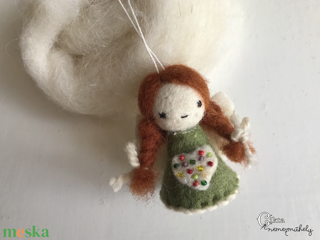 Nemez angyalka - karácsony - karácsonyi lakásdekoráció - karácsonyfadíszek - Meska.hu