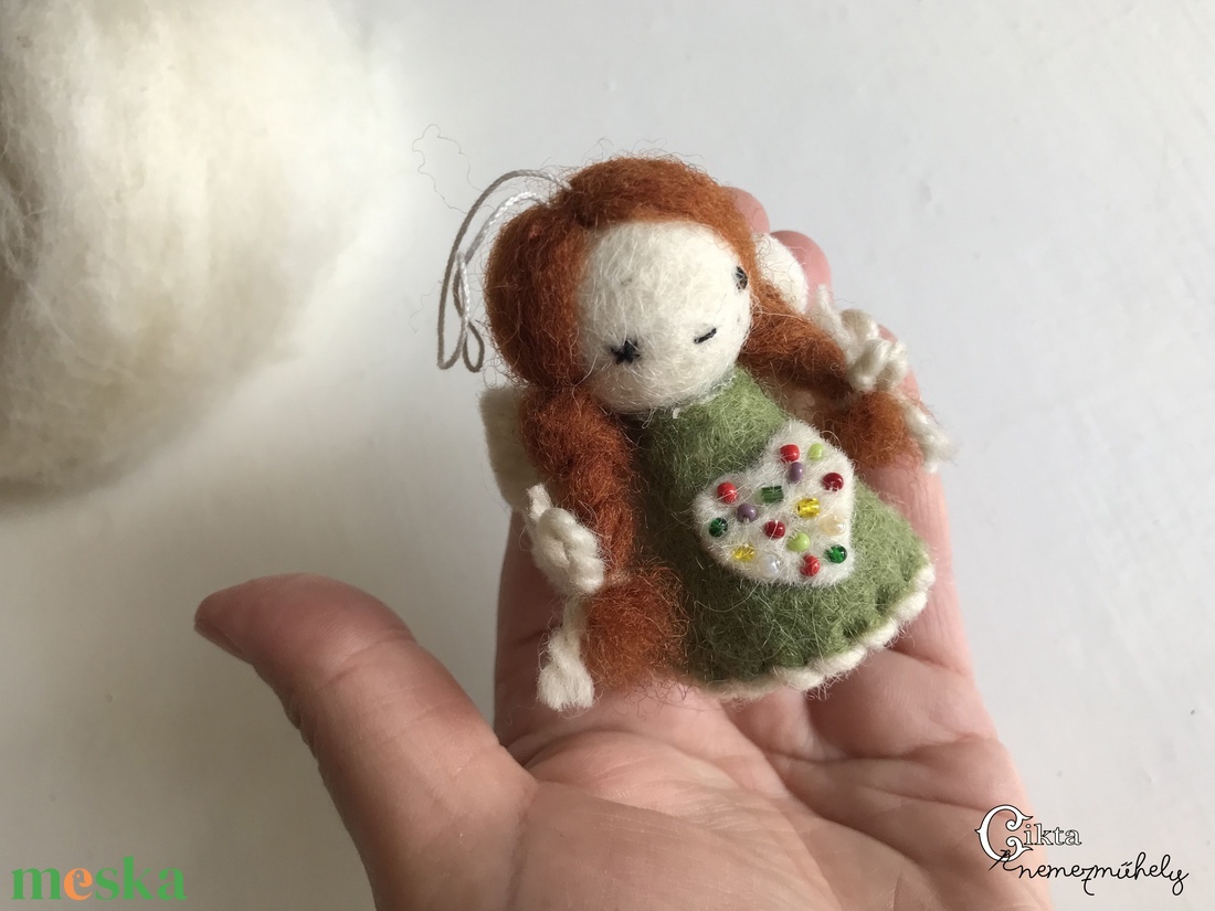 Nemez angyalka - karácsony - karácsonyi lakásdekoráció - karácsonyfadíszek - Meska.hu