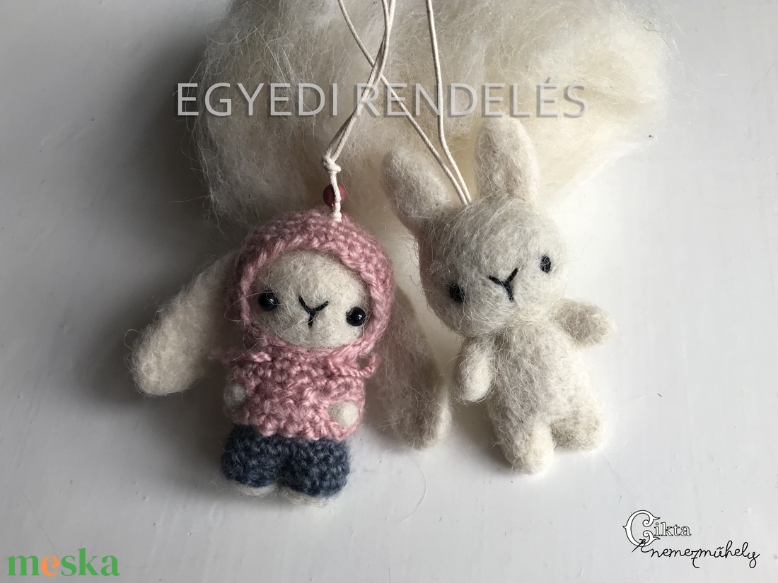 Egyedi rendelés - 2 db nemez nyuszi - játék & sport - plüssállat & játékfigura - nyuszi - Meska.hu