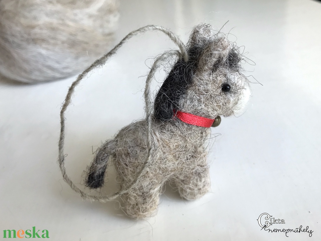 Tűnemezelt mini szamár - aranyos karácsonyfadísz - játék & sport - plüssállat & játékfigura - más figura - Meska.hu