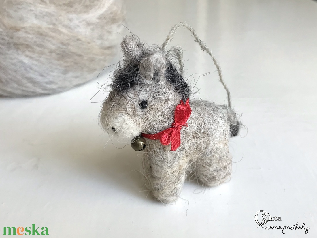 Tűnemezelt mini szamár - aranyos karácsonyfadísz - játék & sport - plüssállat & játékfigura - más figura - Meska.hu