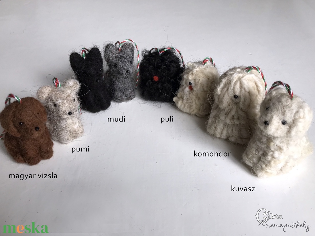 Magyar kutyafajták magyar gyapjúból - nemezelt fehér  puli cikta gyapjúból - játék & sport - plüssállat & játékfigura - kutya - Meska.hu