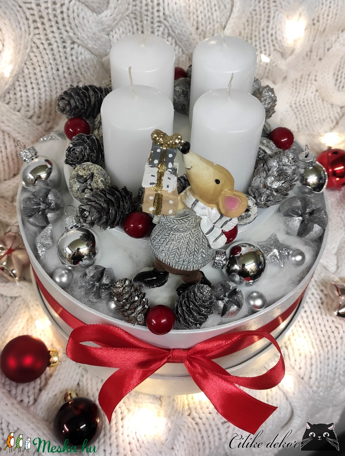 Egérke ajándékokkal - adventi, karácsonyi asztaldísz - karácsony - adventi díszek - adventi asztaldísz - Meska.hu Egérke ajándékokkal - adventi, karácsonyi asztaldísz - karácsony - adventi díszek - adventi asztaldísz - Meska.hu