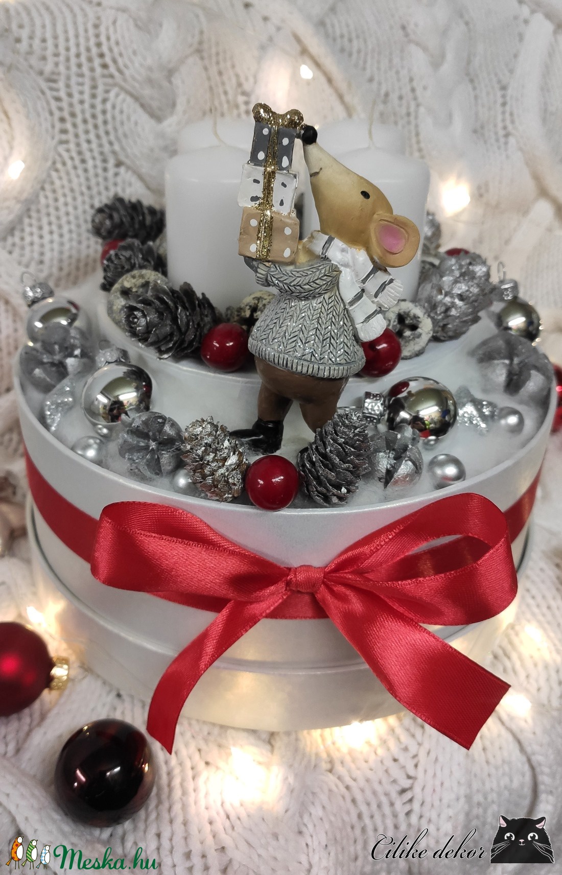 Egérke ajándékokkal - adventi, karácsonyi asztaldísz - karácsony - adventi díszek - adventi asztaldísz - Meska.hu Egérke ajándékokkal - adventi, karácsonyi asztaldísz - karácsony - adventi díszek - adventi asztaldísz - Meska.hu
