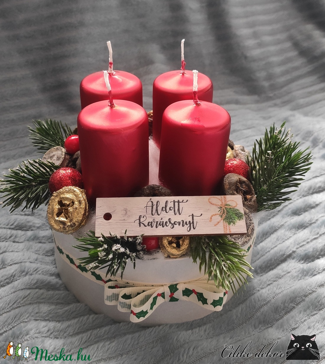 Kerek adventi asztaldísz - karácsony - adventi díszek - adventi gyertyadíszek és koszorúdíszek - Meska.hu Kerek adventi asztaldísz - karácsony - adventi díszek - adventi gyertyadíszek és koszorúdíszek - Meska.hu