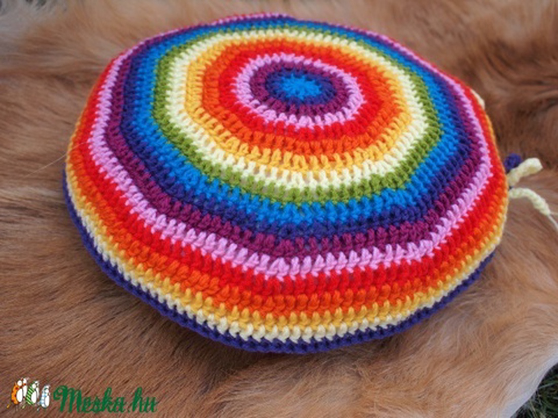 Szivárvány horgolt párna -  - Meska.hu