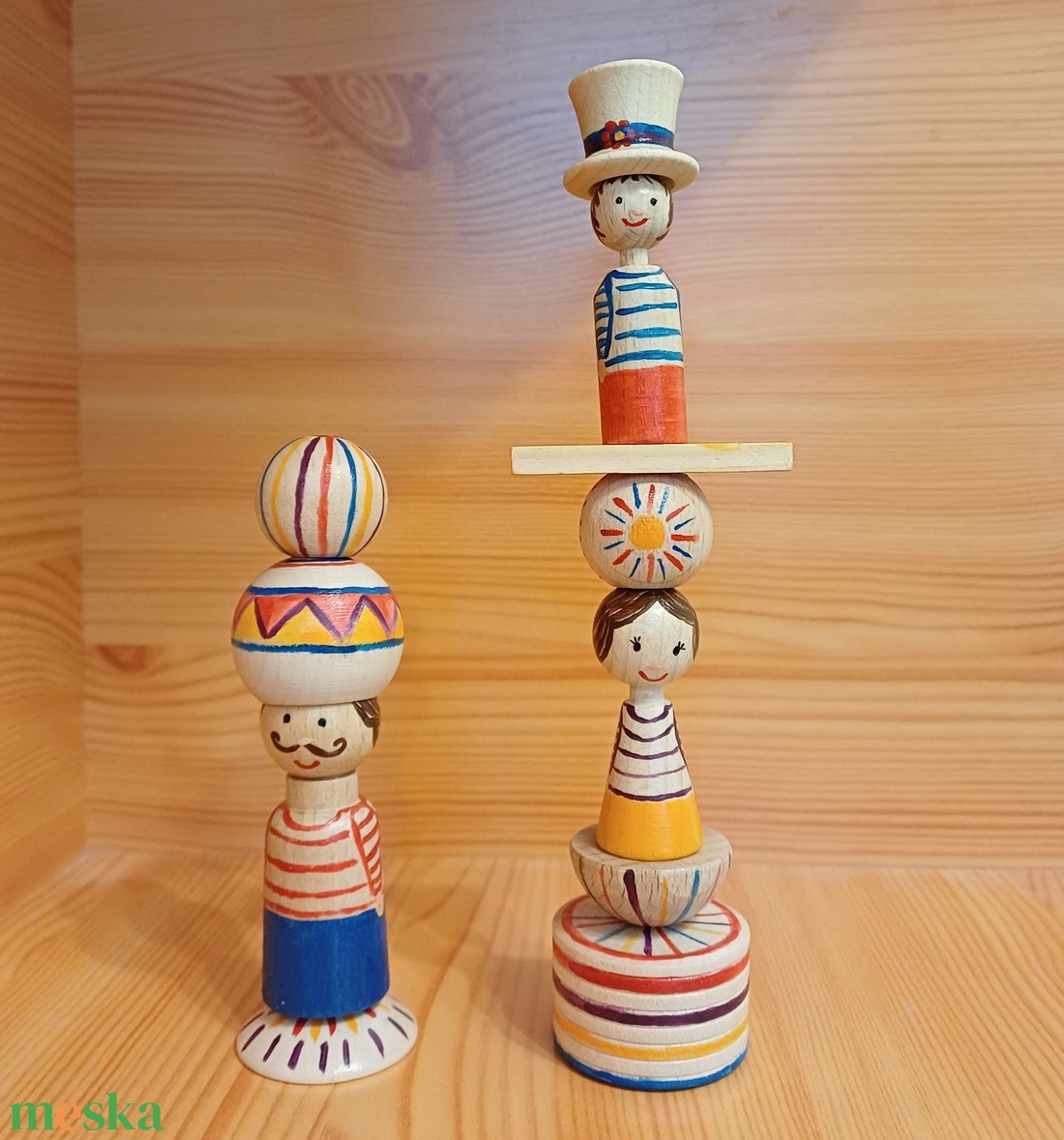 Egyensúlyozó építőjáték - Artisták - játék & sport - készségfejlesztő és logikai játék - toronyépítő- és egyensúlyozó játékok - Meska.hu