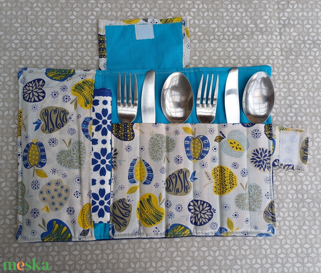 Textil zsebes tároló - otthon & életmód - papír, írószer - tolltartó & ceruzatekercs - Meska.hu
