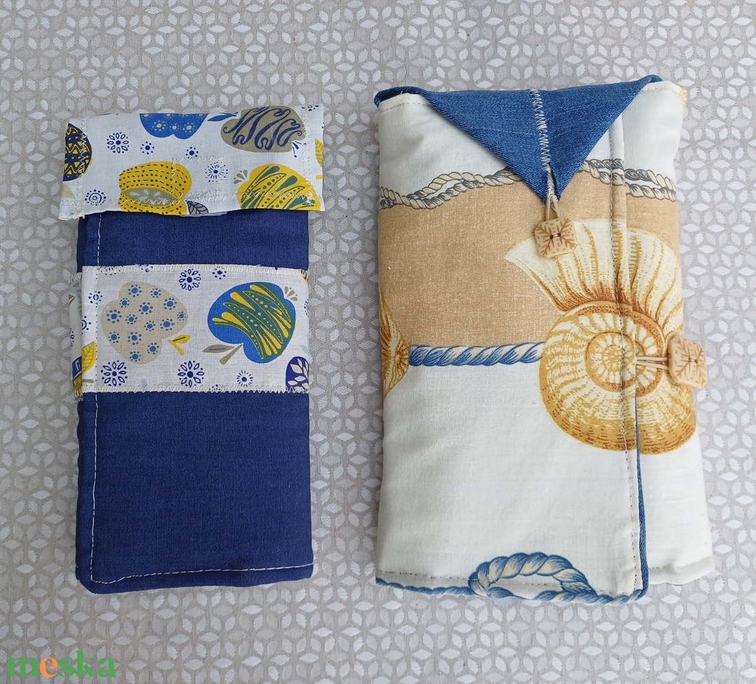 Textil zsebes tároló - otthon & életmód - papír, írószer - tolltartó & ceruzatekercs - Meska.hu