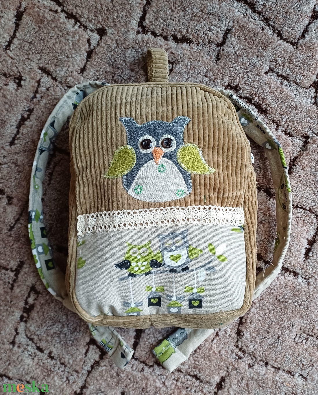 Ovis hátizsák újrahasznosított textilekből - többféle színösszeállításban, egyedi motívummal - játék & sport - ovis felszerelés - ovis hátizsák - Meska.hu