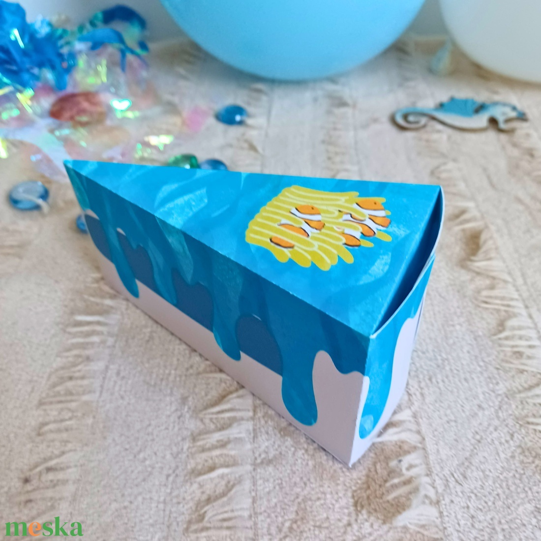 Tenger kincsei papírtorta szelet, Ovis torta - otthon & életmód - papír, írószer - ajándékozás kellékei - papírtorta - Meska.hu