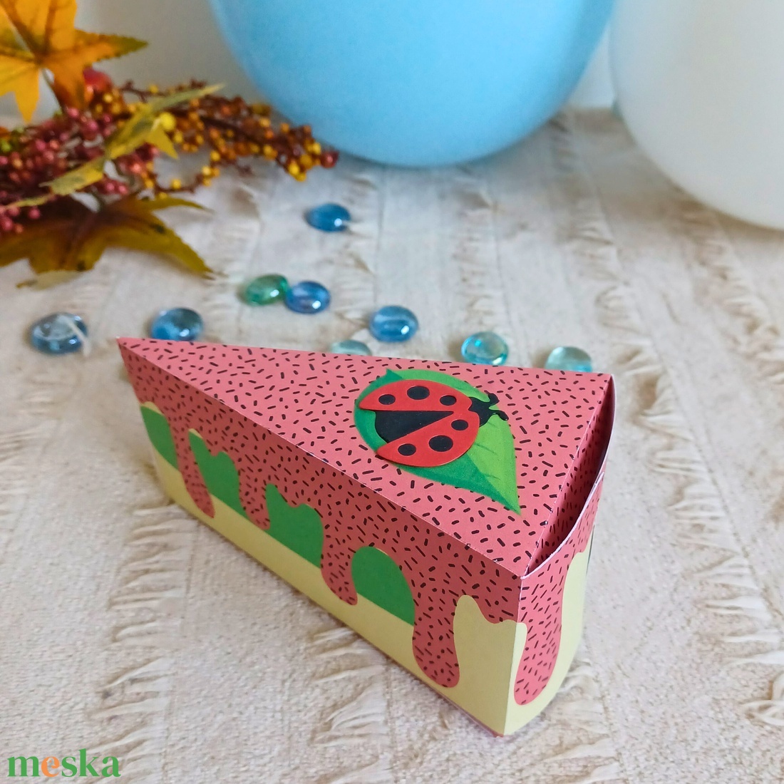 Katicacsoda papírtorta szelet, Ovistorta - otthon & életmód - papír, írószer - ajándékozás kellékei - papírtorta - Meska.hu