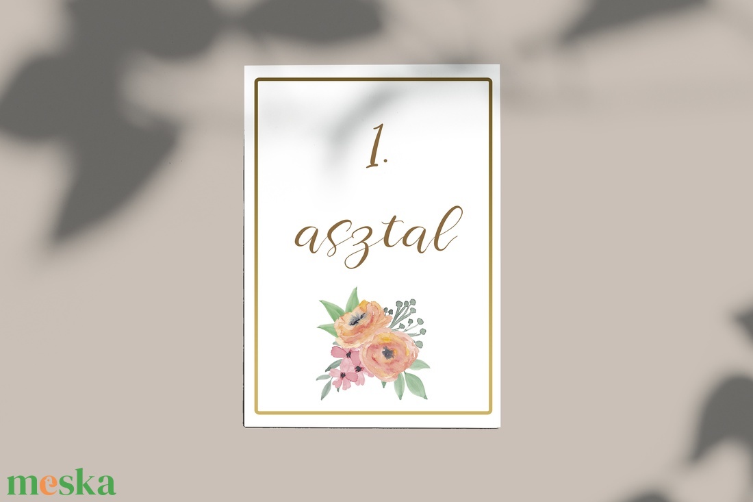 Asztalszám (Floral E19) - esküvő - meghívó & kártya - meghívó - Meska.hu Asztalszám (Floral E19) - esküvő - meghívó & kártya - meghívó - Meska.hu