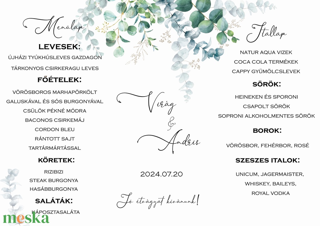 Menülap és itallap (Eucalyptus E2) - esküvő - meghívó & kártya - meghívó - Meska.hu Menülap és itallap (Eucalyptus E2) - esküvő - meghívó & kártya - meghívó - Meska.hu