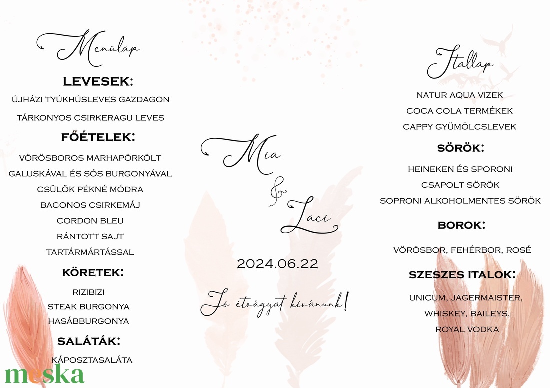 Menülap és itallap (Brown flower E5) - esküvő - meghívó & kártya - meghívó - Meska.hu Menülap és itallap (Brown flower E5) - esküvő - meghívó & kártya - meghívó - Meska.hu