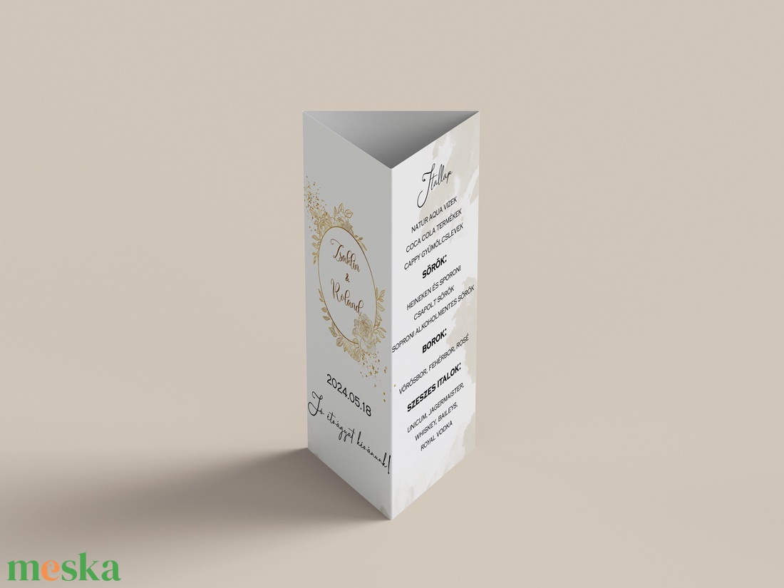 Menülap és itallap (Elegante Beige E7) - esküvő - meghívó & kártya - meghívó - Meska.hu Menülap és itallap (Elegante Beige E7) - esküvő - meghívó & kártya - meghívó - Meska.hu