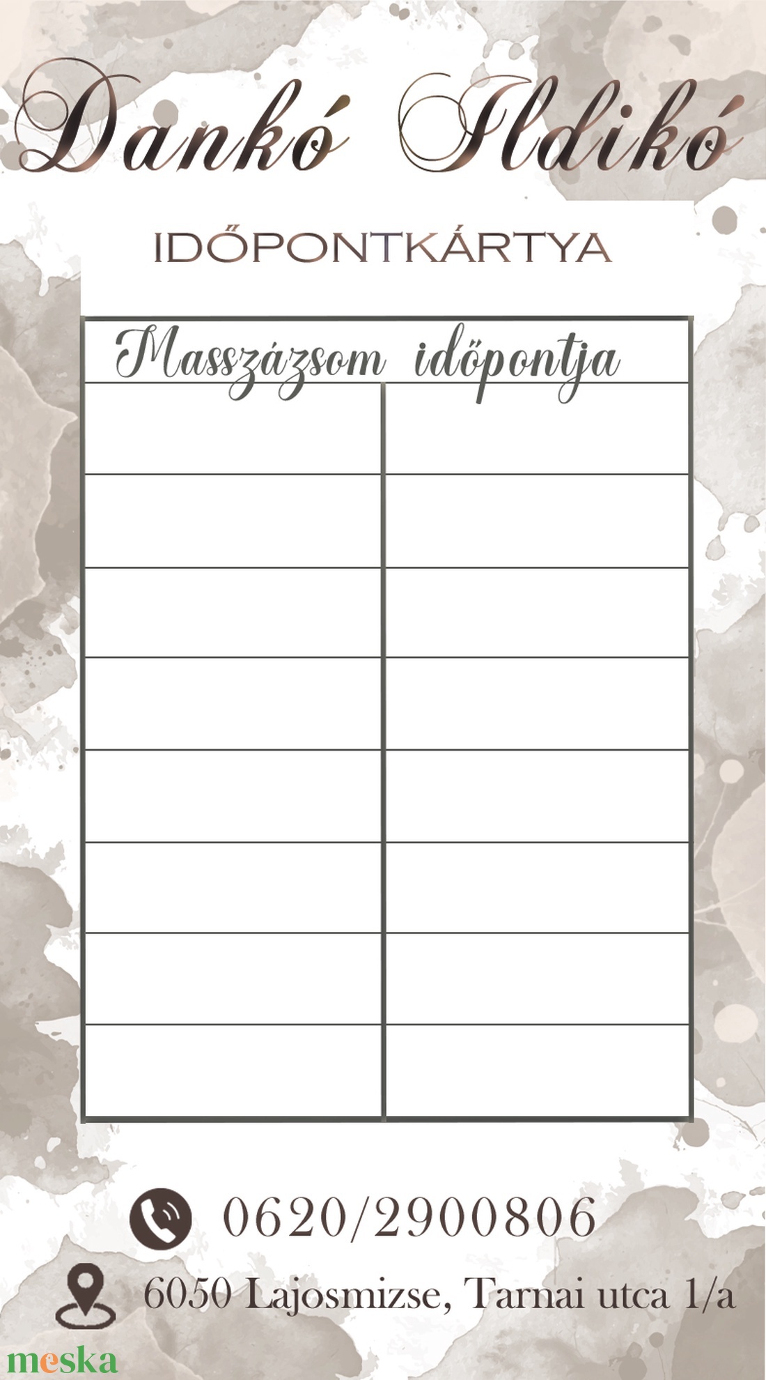 Időpontkártya - otthon & életmód - papír, írószer - névjegykártya - Meska.hu Időpontkártya - otthon & életmód - papír, írószer - névjegykártya - Meska.hu