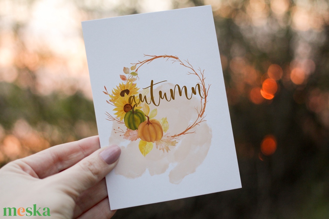 Autumn (őszi) képeslap borítékkal - karácsony - karácsonyi ajándékozás - karácsonyi képeslap, üdvözlőlap, ajándékkísérő - Meska.hu