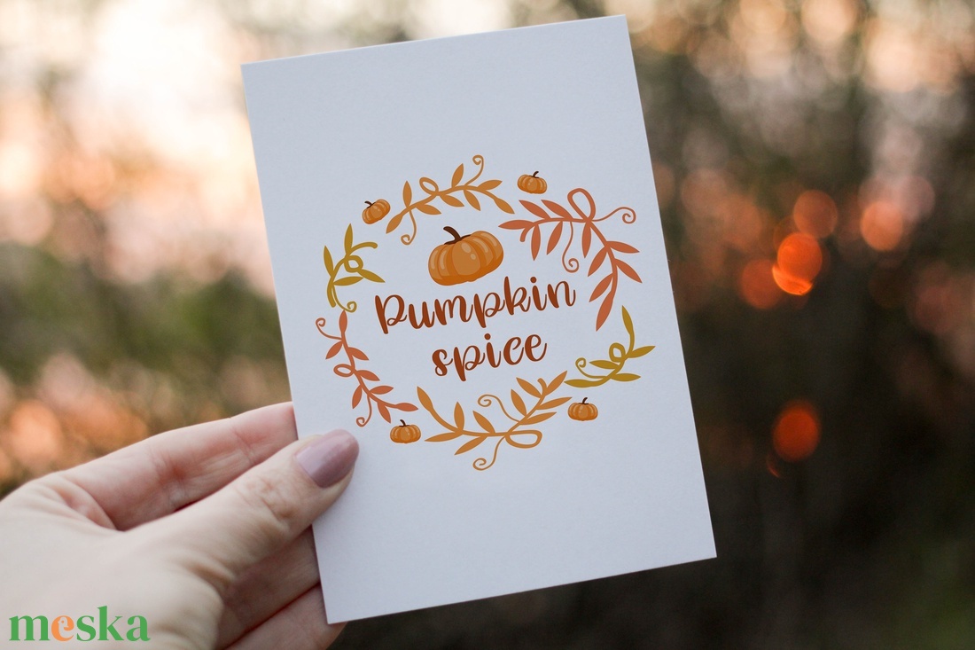Pumpkin spice képeslap borítékkal - karácsony - karácsonyi ajándékozás - karácsonyi képeslap, üdvözlőlap, ajándékkísérő - Meska.hu Pumpkin spice képeslap borítékkal - karácsony - karácsonyi ajándékozás - karácsonyi képeslap, üdvözlőlap, ajándékkísérő - Meska.hu