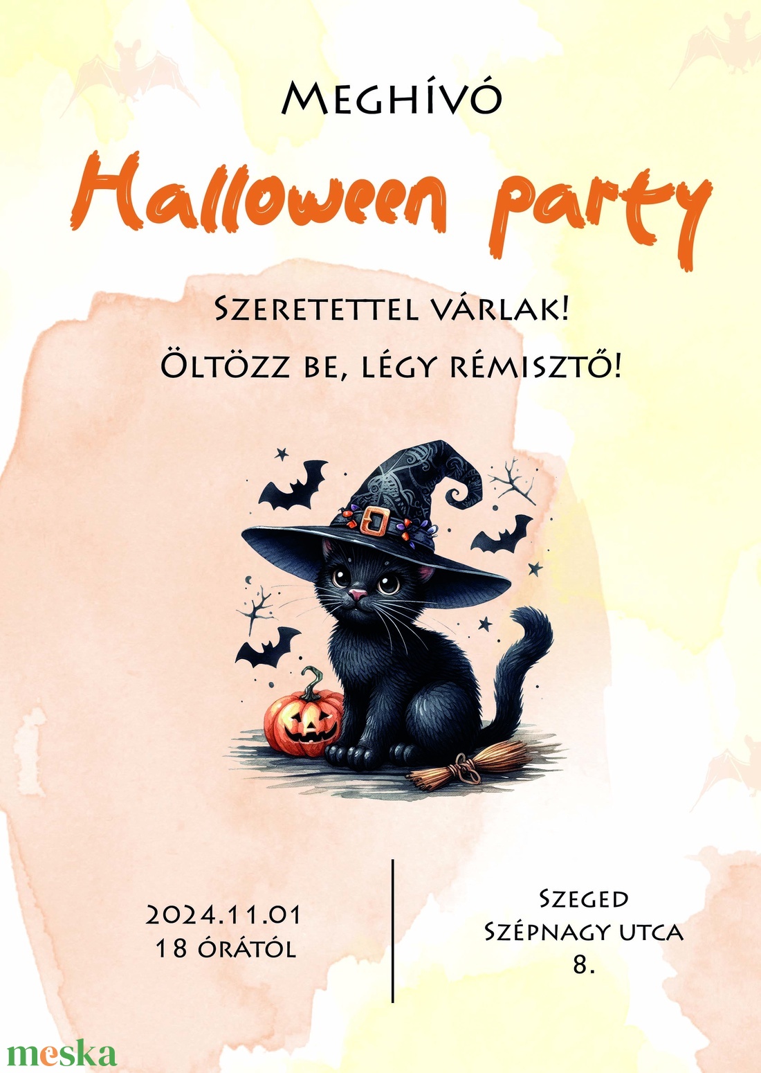 Jelmezes buli - Halloween party meghívó cicás - otthon & életmód - dekoráció - halloween - halloweeni meghívó, képeslap, ajándékkísérő - Meska.hu Jelmezes buli - Halloween party meghívó cicás - otthon & életmód - dekoráció - halloween - halloweeni meghívó, képeslap, ajándékkísérő - Meska.hu