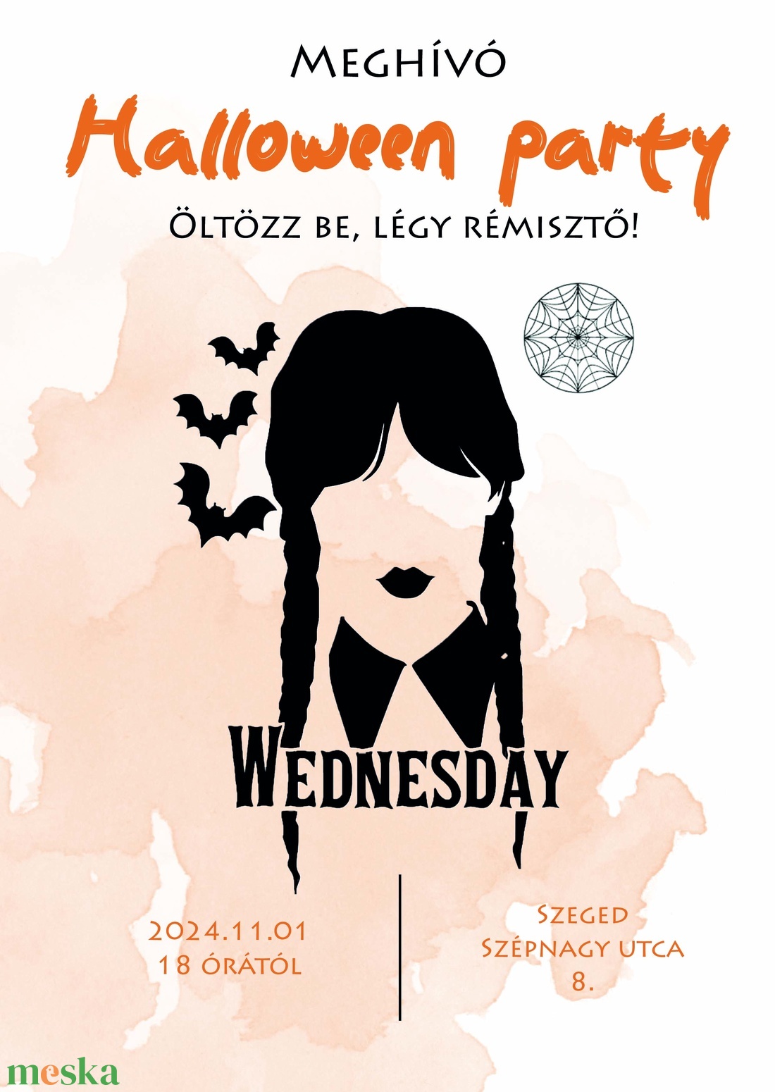 Wednesday Halloween party meghívó - Jelmezes buli - otthon & életmód - dekoráció - halloween - halloweeni meghívó, képeslap, ajándékkísérő - Meska.hu Wednesday Halloween party meghívó - Jelmezes buli - otthon & életmód - dekoráció - halloween - halloweeni meghívó, képeslap, ajándékkísérő - Meska.hu