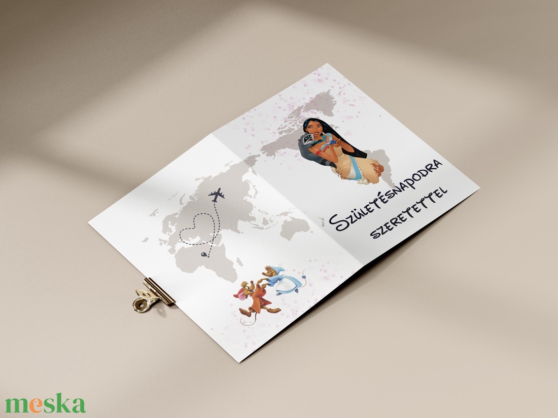 Disney mesés születésnapi képeslap borítékkal (idővonalon saját születési évszámmal) - otthon & életmód - papír, írószer - ajándékozás kellékei - képeslap, üdvözlőlap - Meska.hu