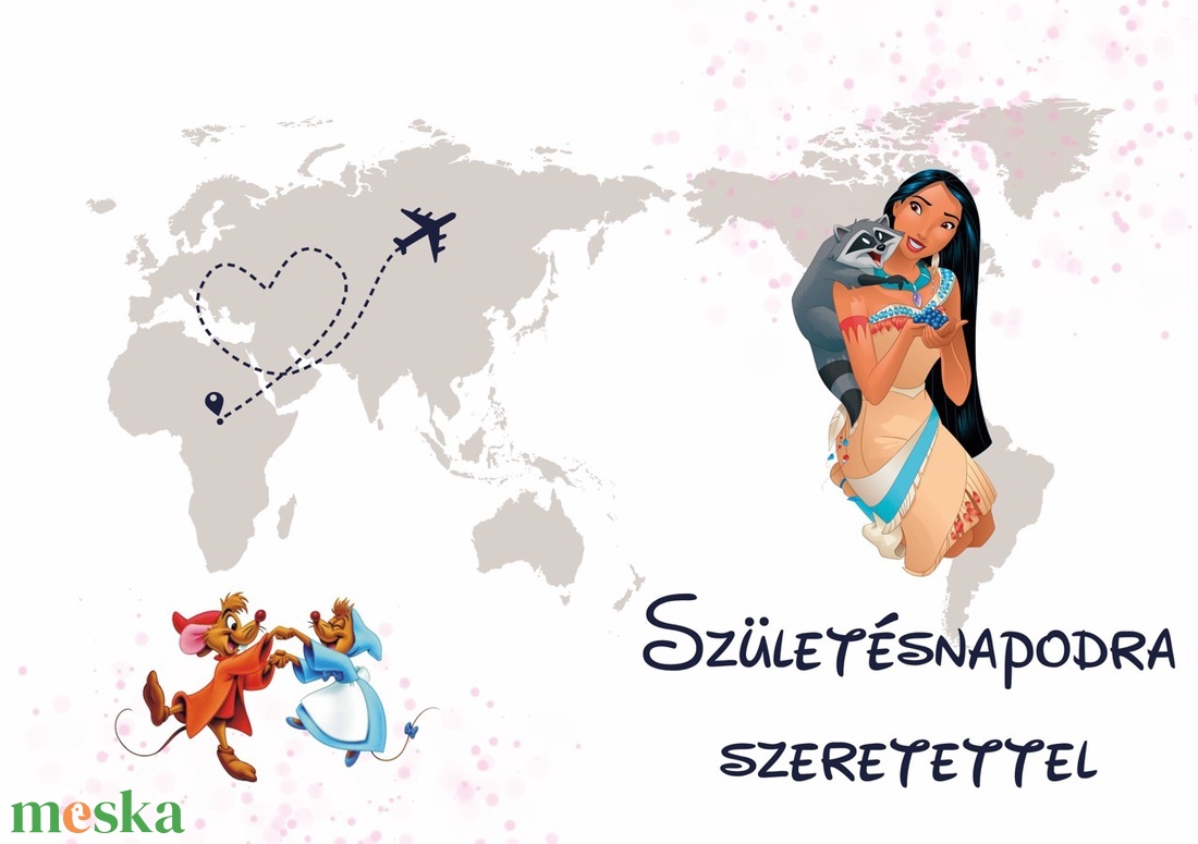 Disney mesés születésnapi képeslap borítékkal (idővonalon saját születési évszámmal) - otthon & életmód - papír, írószer - ajándékozás kellékei - képeslap, üdvözlőlap - Meska.hu