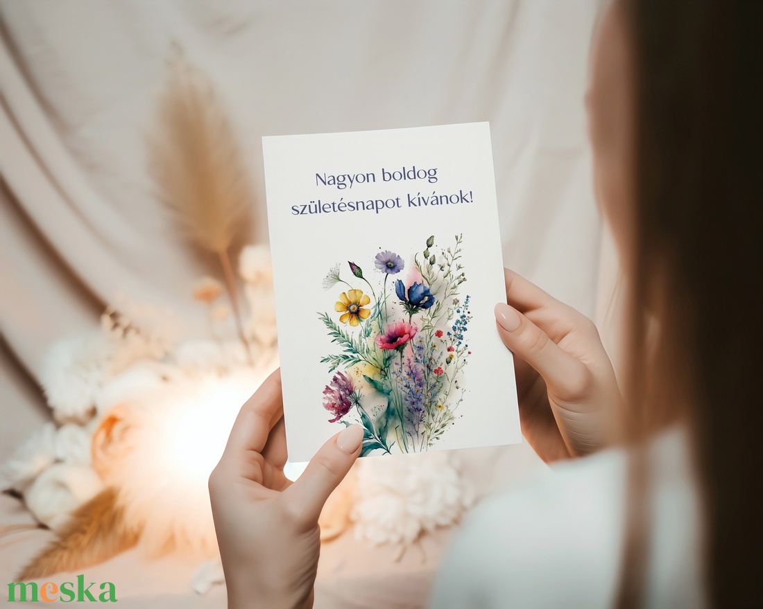 Születésnapi képeslap borítékkal - vadvirágos - otthon & életmód - papír, írószer - ajándékozás kellékei - képeslap, üdvözlőlap - Meska.hu