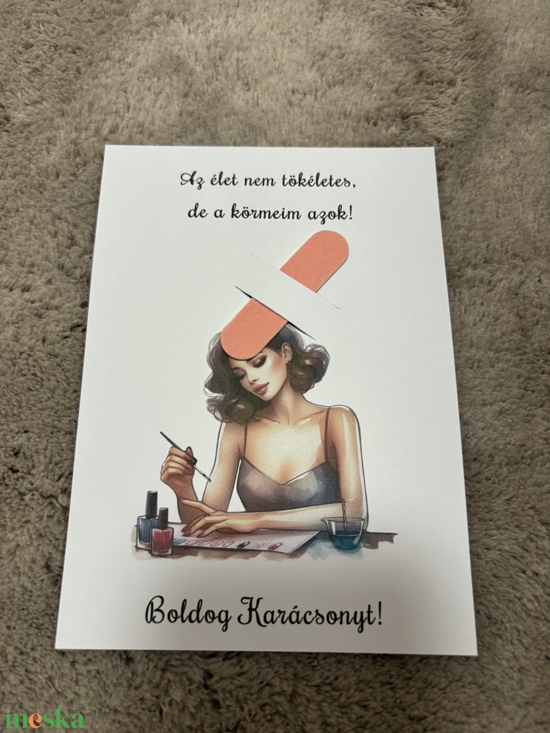 Vendégajándék - műkörmösöknek körömreszelővel - karácsony - karácsonyi ajándékozás - karácsonyi képeslap, üdvözlőlap, ajándékkísérő - Meska.hu Vendégajándék - műkörmösöknek körömreszelővel - karácsony - karácsonyi ajándékozás - karácsonyi képeslap, üdvözlőlap, ajándékkísérő - Meska.hu