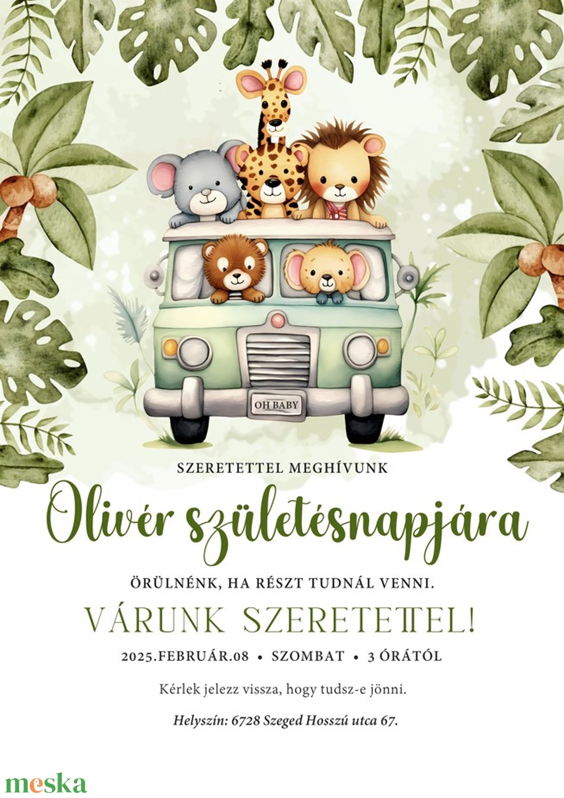 Születésnapi meghívó gyerekeknek - safari - otthon & életmód - papír, írószer - ajándékozás kellékei - meghívó - Meska.hu Születésnapi meghívó gyerekeknek - safari - otthon & életmód - papír, írószer - ajándékozás kellékei - meghívó - Meska.hu